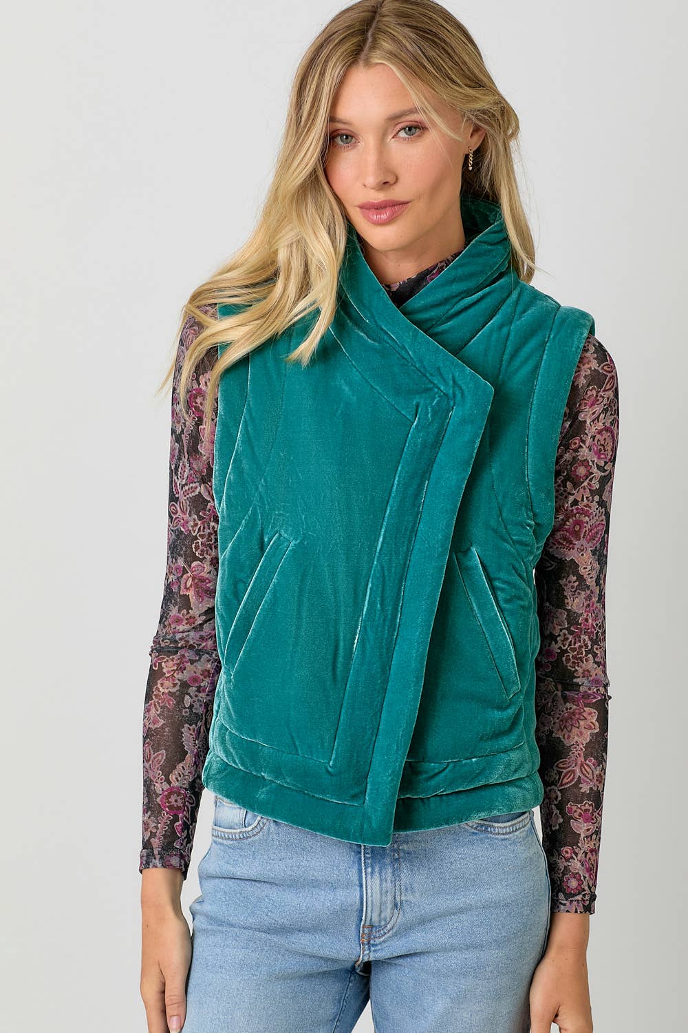 Briana Velvet Puffer Vest