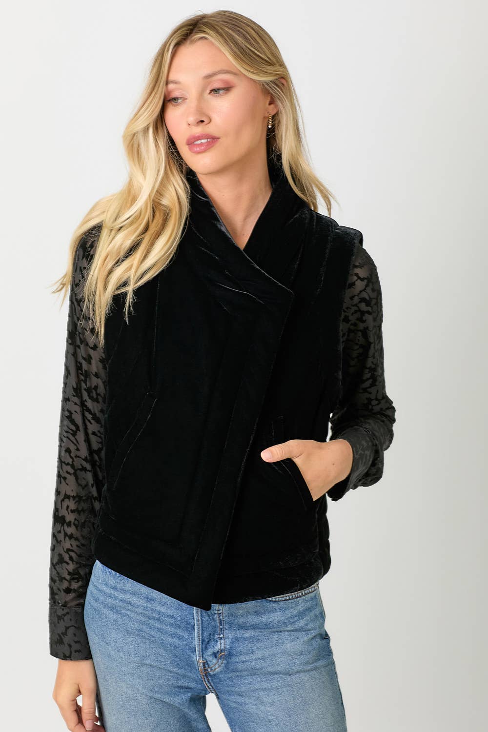 Briana Velvet Puffer Vest