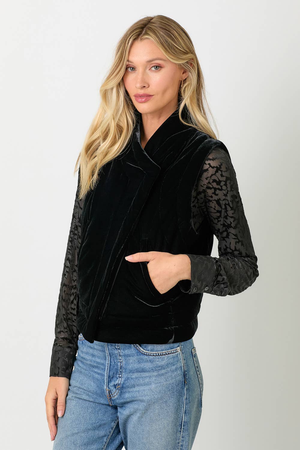 Briana Velvet Puffer Vest