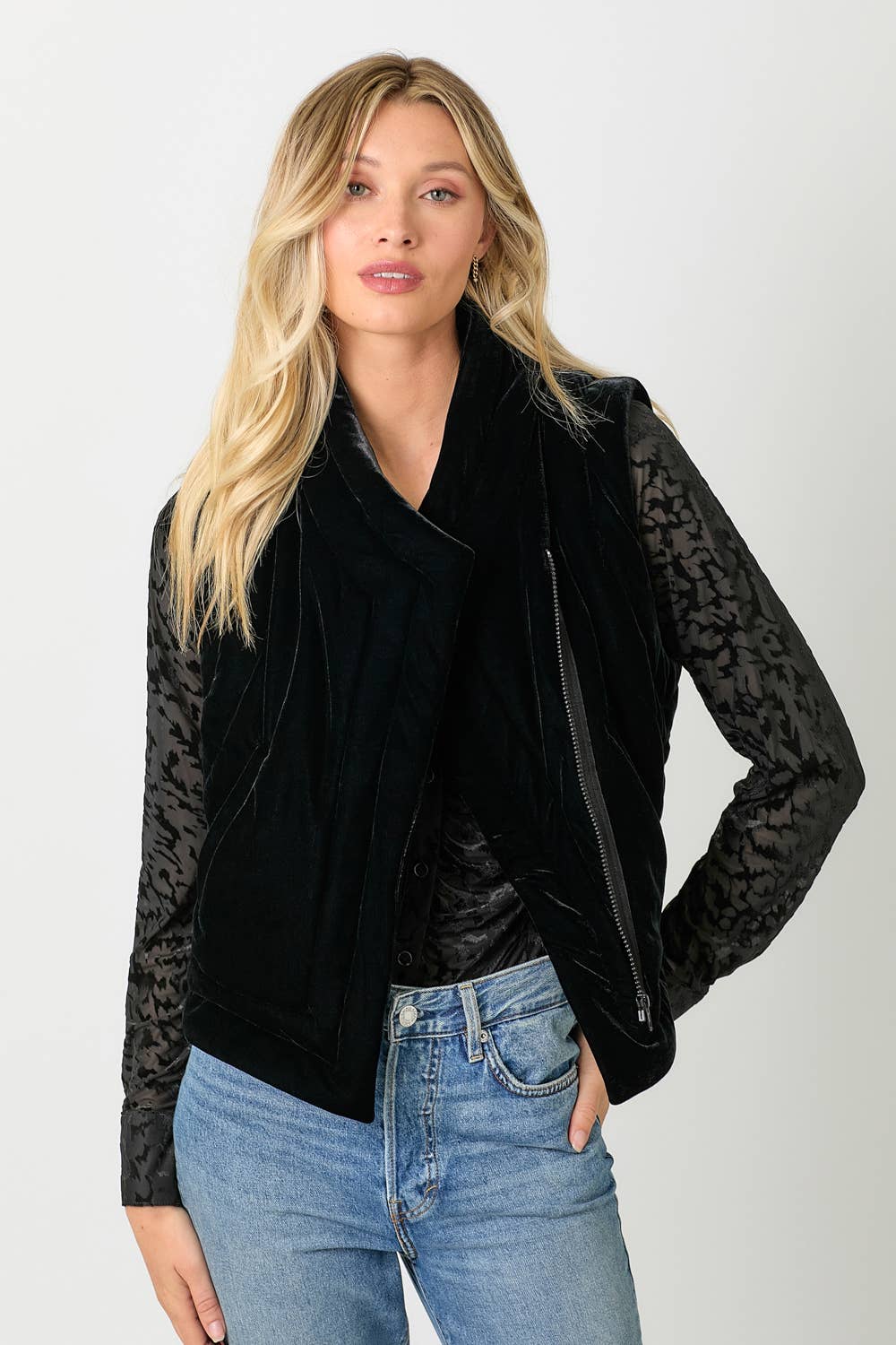 Briana Velvet Puffer Vest