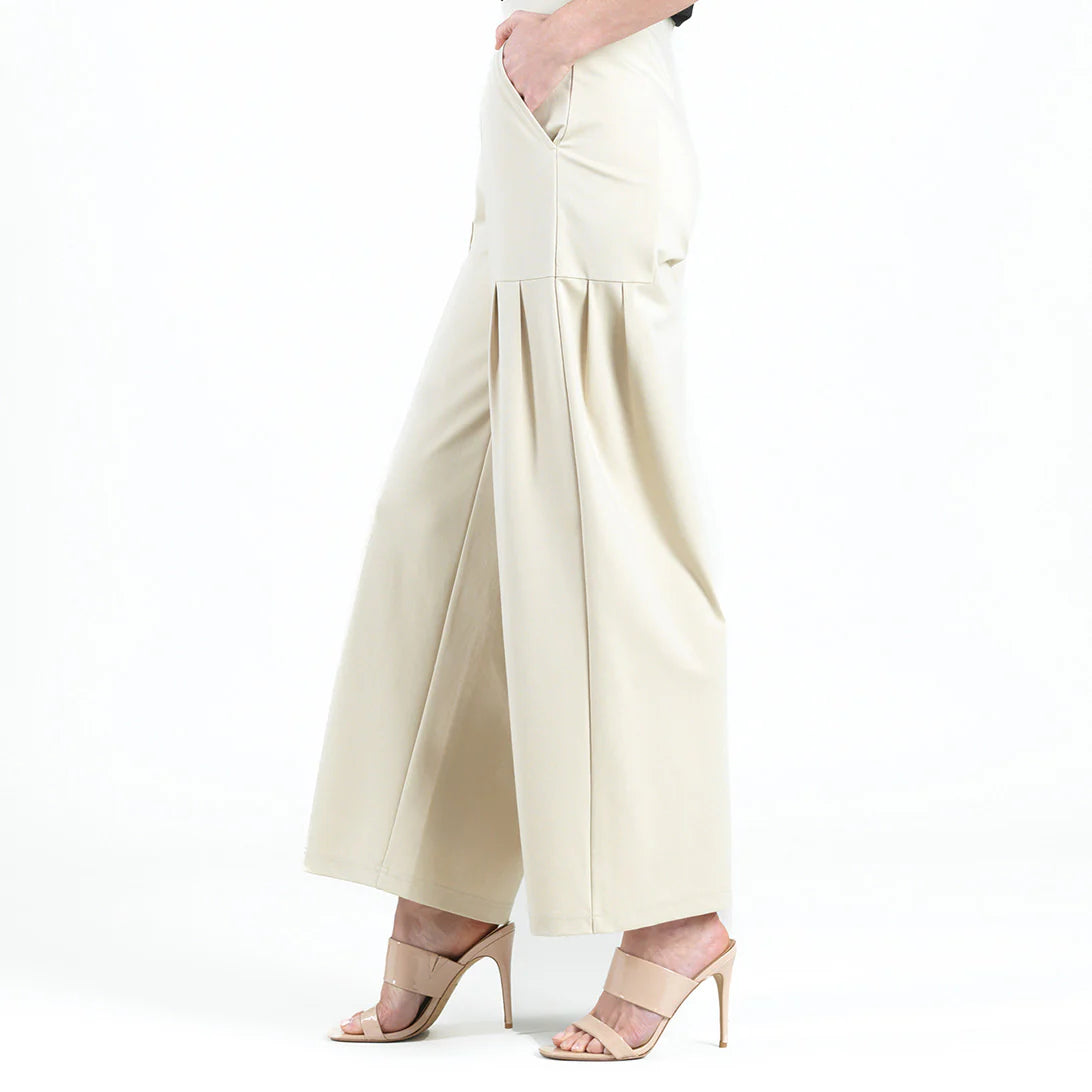 Pleated Wide Leg Pocket Pant