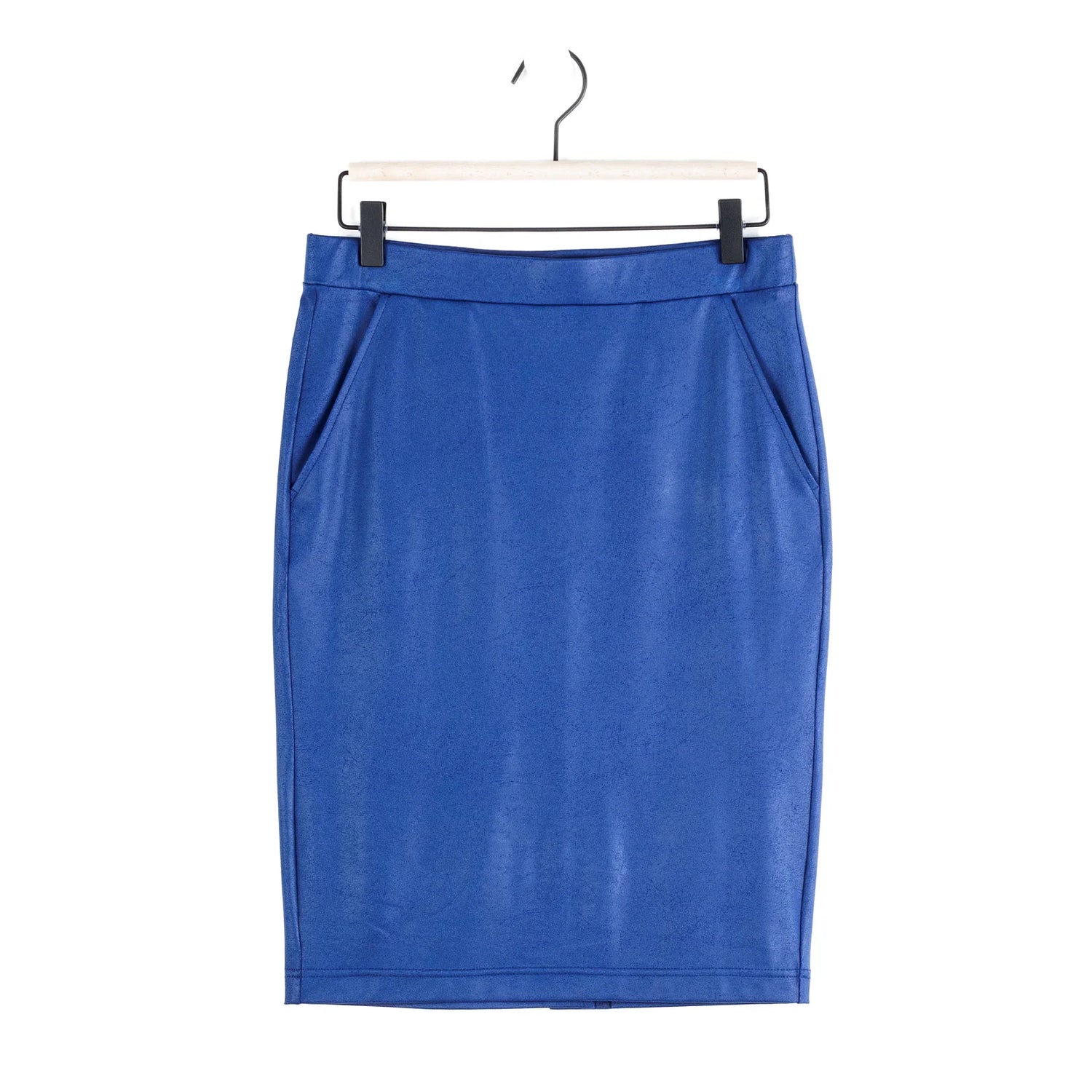 Back Slit Pencil Skirt - Cobalt