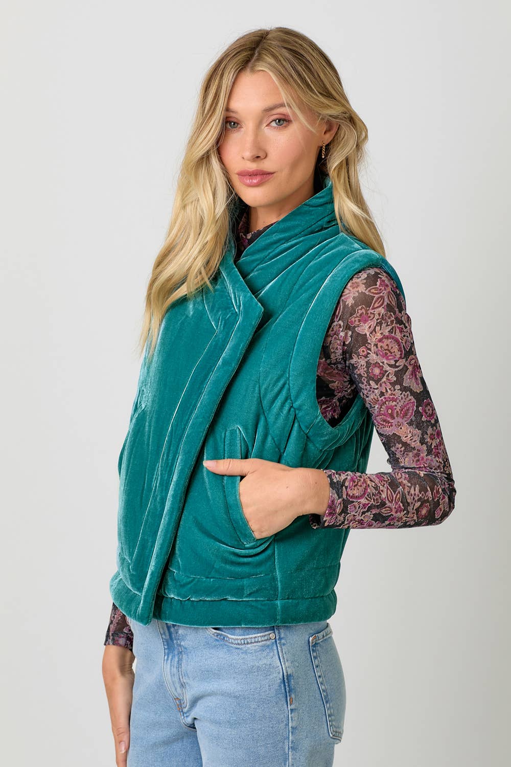 Briana Velvet Puffer Vest